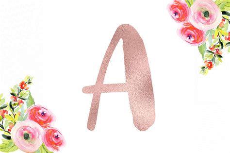 Rose Gold Foil Alphabet By PeDeDesigns TheHungryJPEG