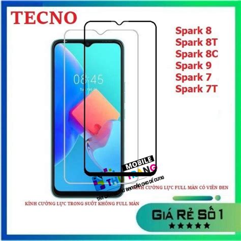 Tecno Spark 8 8T 8C Spark 7 7T Spark 9 Full Screen Tempered Glass