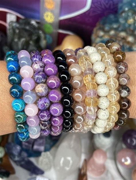 Meditation Bracelets Yoga Bracelets Stackable Stretchy Crystal Etsy