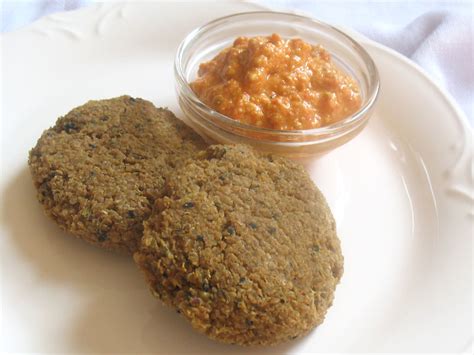 Quinoa Chickpea Flour Falafel With Mung Beans And Roasted Red Pepper