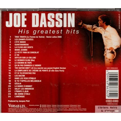 Joe Dassin His Greatest Hits CD O Briens Retro Vintage