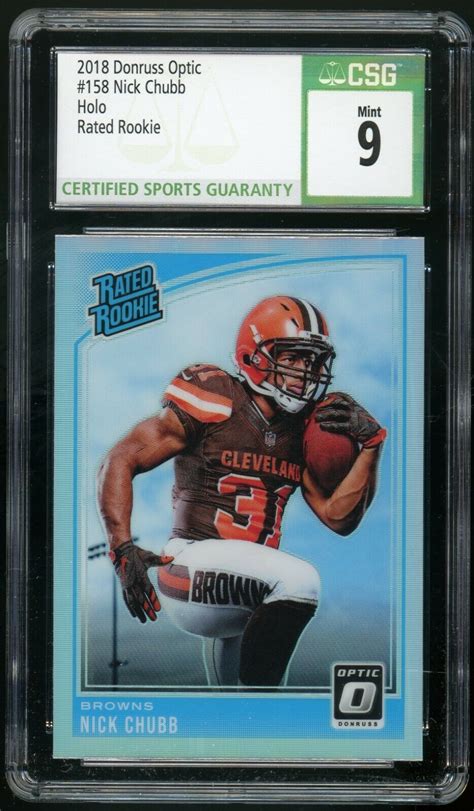 Nick Chubb Panini Donruss Optic Silver Holo Rated Rookie Rc