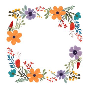 Colorful Flower Frame Free Illustration Colorful Flower Frame Png