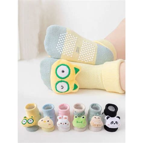 Meia Com Chocalho - KIT 5 PARES Meia 3d Infantil Com Chocalho Menino E Menina | Shopee Brasil