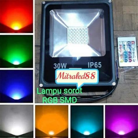 Promo Lampu Sorot Tembak Taman Led Rgb 30w 30watt Smd Led Floodlight