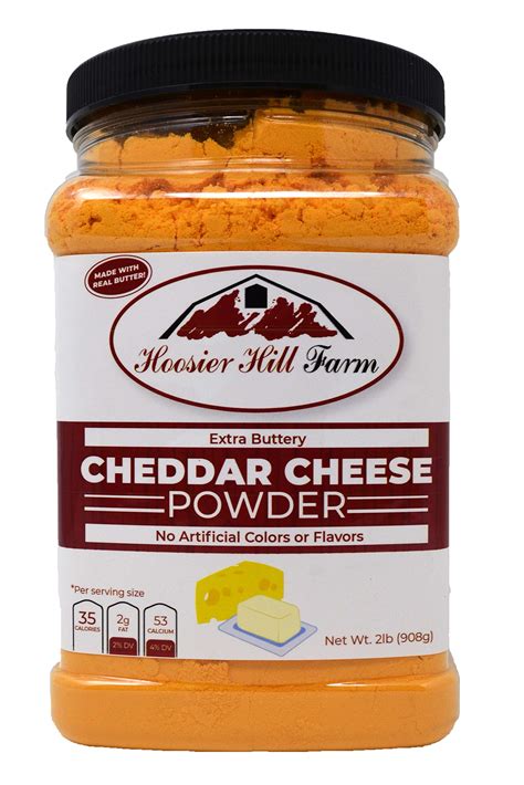 Buy Hoosier Hill Farm Extra Buttery Cheddar Cheese Powder 2 Lb Jar No Artificial Color Gluten