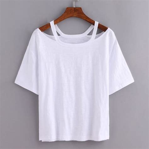 Cutout Loose Fit White T Shirt Customizar Camisetas Como Customizar