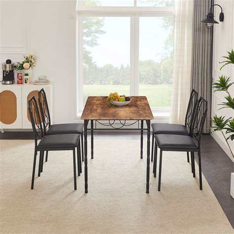 VECELO Modern 5 Pieces Dining Table Set