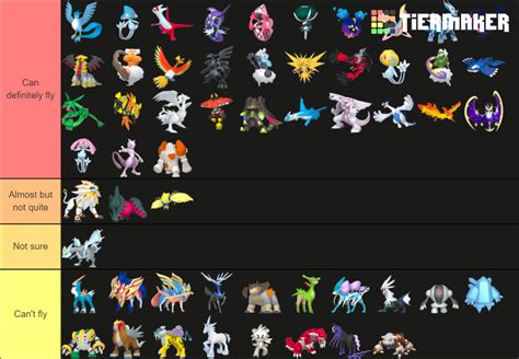 Legendary pokemon fly Tier List (Community Rankings) - TierMaker