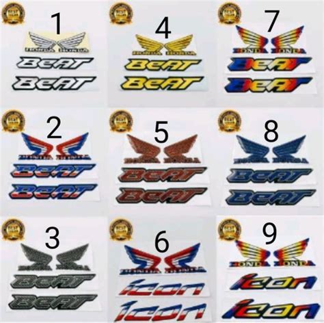 Jual Emblem Timbul 3d Logo HONDA BEAT SAYAP WINGS Thailand Twotone