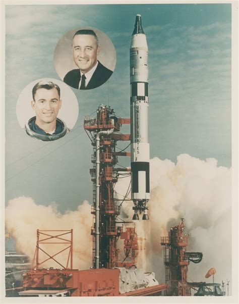 Photomontage of the launch; launch of the Titan rocket; Gus Grissom and ...