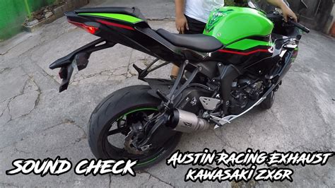 Austin Racing Exhaust On Kawasaki Zx6r Sound Check Youtube