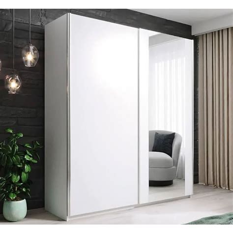 Venice 2 Door Sliding Wardrobe White And Oak With Mirror 150cm