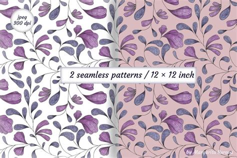 Watercolor Floral Digital Paper Seamless Patterns 1345785