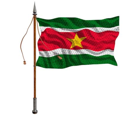 Premium Photo | National flag of Suriname Background with flag of Suriname