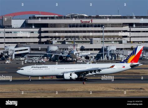 A Philippine Airlines Airbus A330-343 at Haneda International Airport ...