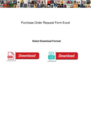 Fillable Online Purchase Order Request Form Excel Purchase Order