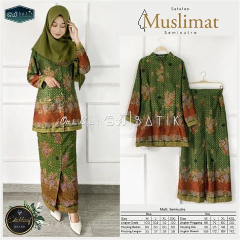 Jual Setelan Blouse Rok Muslimat Semi Sutera Model Terbaru Premium