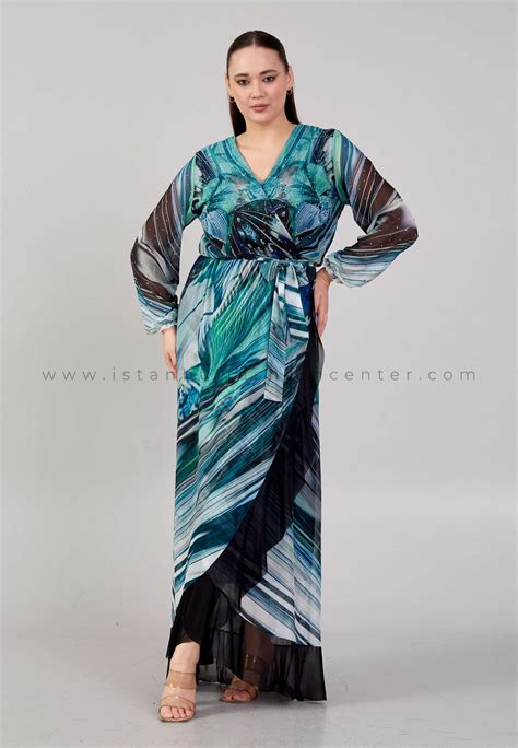 Bdm Club Long Sleeve Maxi Chiffon Column Plus Size Blue Green Evening