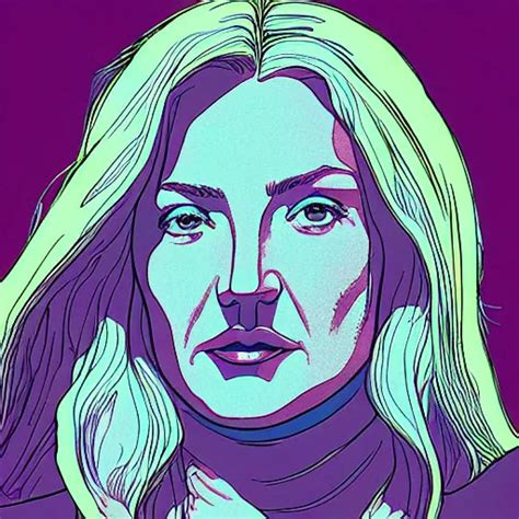 Kate Hudson Retro Minimalist Portrait By Jean Giraud Stable Diffusion