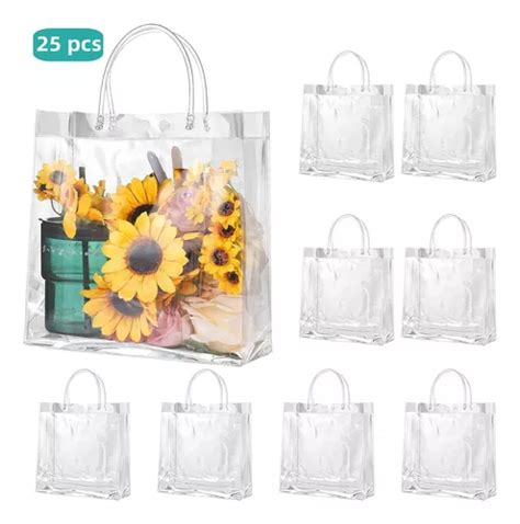 25 Bolsa Regalo Con Asa Transparentes Boda Bautizo Recuerdos MercadoLibre