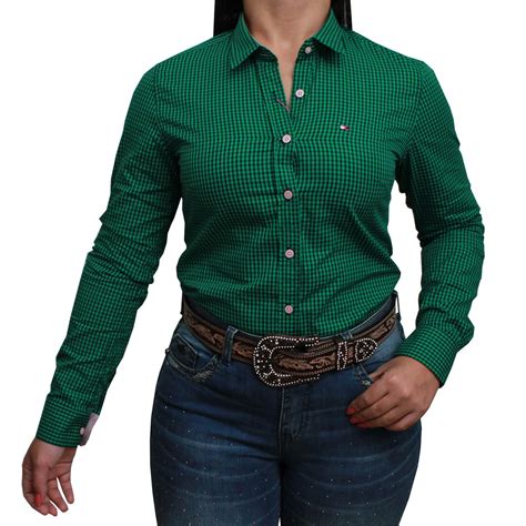 Camisete Riverton Feminina Manga Longa Xadrez Azul Arena Country