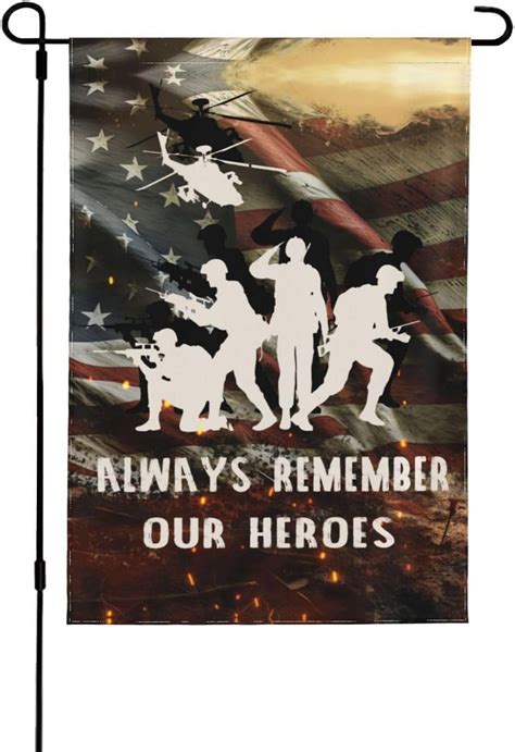 4th of july ALWAYS REMEMBER OUR HEROES Flag Decorations Memorial Day