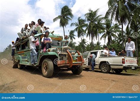 Public Transportation Crowded Colorful Jeepney Editorial Stock Image