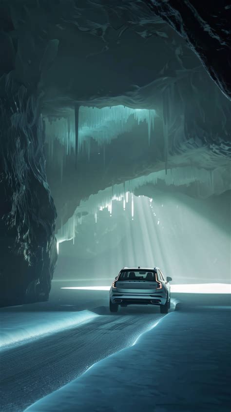 Ice Cave Car Photography Luxury Suv In Nature Winter Driving Vehicle