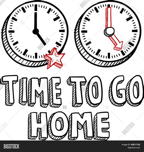 Time Go Home 5 PM Vector & Photo (Free Trial) | Bigstock