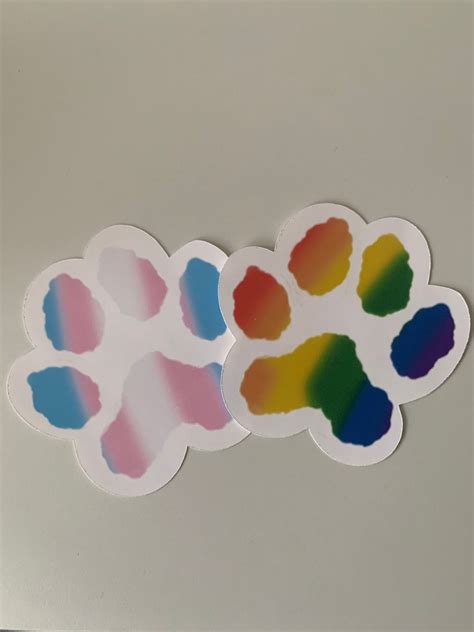 Rainbow Paw Print Pride Flag Inspired Paw Print Decal Etsy