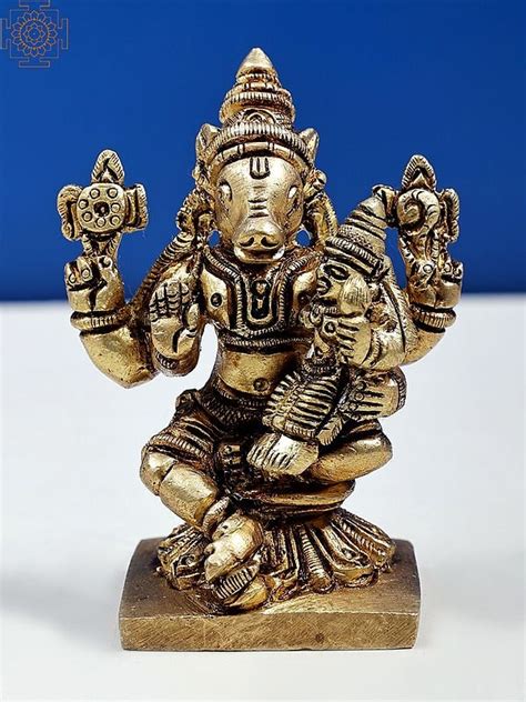 Small Varaha Avatara Of Vishnu With Devi Lakshmi Handmade Exotic