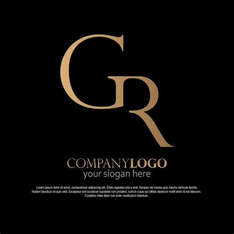 Gr Monogramm Logo Elegant Premium Vektor