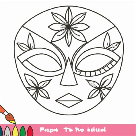 Desenhos de Máscaras de Flores para Imprimir e Colorir
