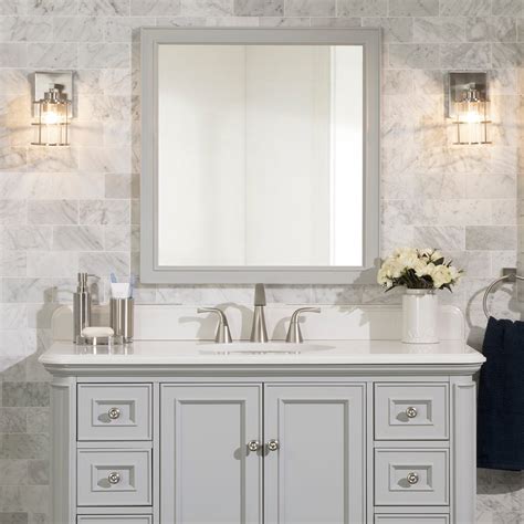 Gray Framed Bathroom Mirror Rispa