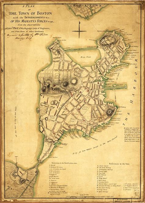 Antique Map Boston Harbor Custom Etsy