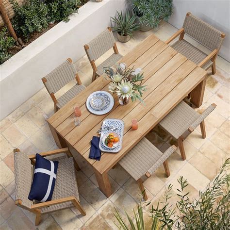 Larnaca Teak Extendable Outdoor Dining Table Williams Sonoma