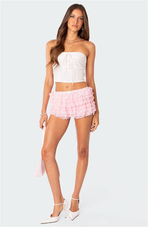 Edikted Unicorn Lace Ruffle Shorts Nordstrom