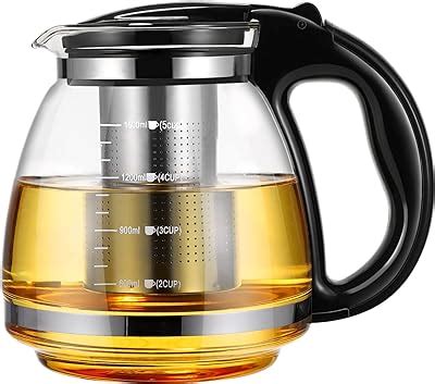 Amazon Popward Glass Teapot With Wooden Lid Handle Oz