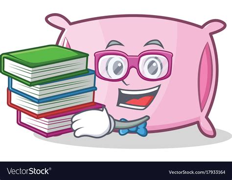 Geek Pillow Character Cartoon Style Royalty Free Vector