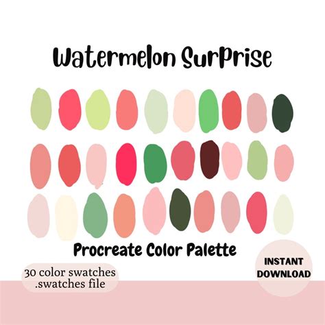 Procreate Color Palette Color Swatches Ipad Color Palette Etsy