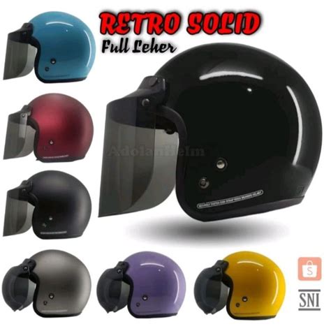 Jual Helm Bogo Polos Solid Dewasa Helm Bogo Semi Carglos Kaca Datar