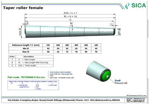 Taper Idler Roller Sica Factory Automation And Commercial Application