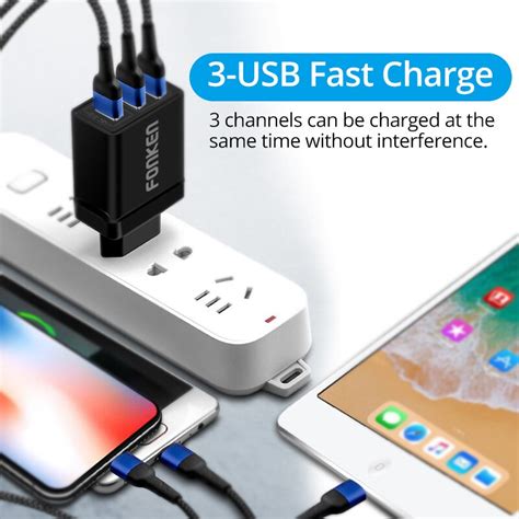 Fonken Usb Charger Quick Charge Fast Charger Port Qc Qc