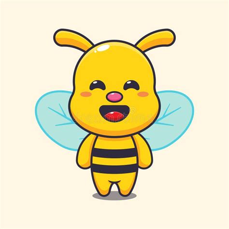 Cute Bee Cartoon Vector Illustration Stock Vector Illustration Of