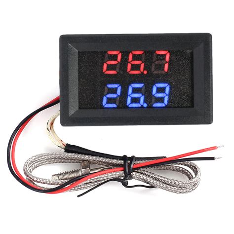 Dual Digital Led Display Thermometer K Type Industrial Thermocouple