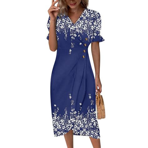 Mohiass 2024 Spring Summer Trendy Elegant Wrap V Neck Gradient Boho Dressbeach Dresses For