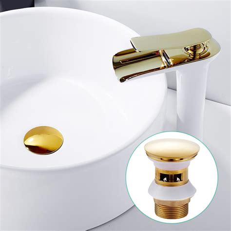 Bathroom Basin Sink Pop Up Drain Brass Without Overflow Vanity Sink