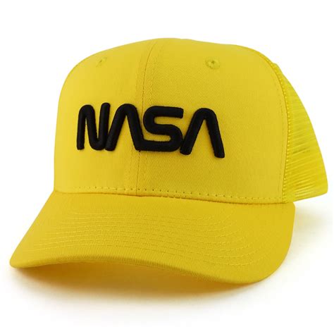 Officially Licensed Nasa Worm 3d Puff Embroidered Trucker Mesh Etsy