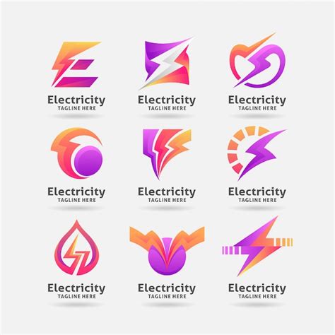 Premium Vector | Collection of electricity logo design